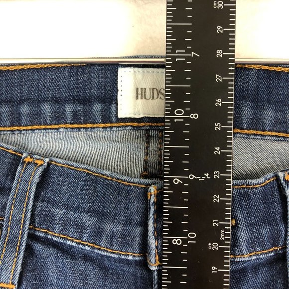 Hudson Women's Size 29 Colette Mid Rise Skinny Crue Blue Distressed Denim Jeans - Picture 6 of 13